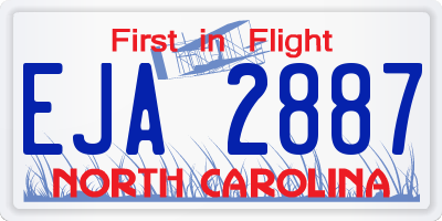 NC license plate EJA2887