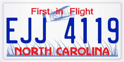 NC license plate EJJ4119