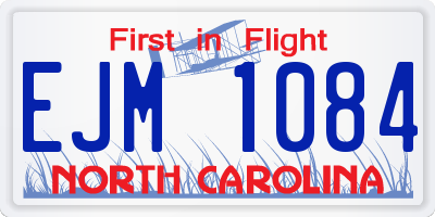 NC license plate EJM1084