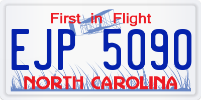 NC license plate EJP5090