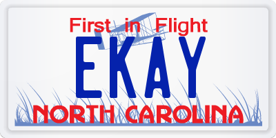 NC license plate EKAY