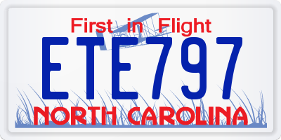 NC license plate ETE797