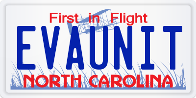 NC license plate EVAUNIT