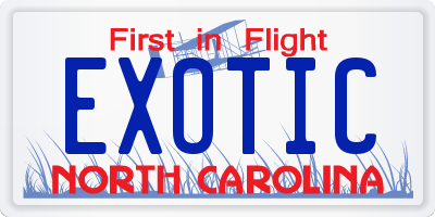 NC license plate EXOTIC