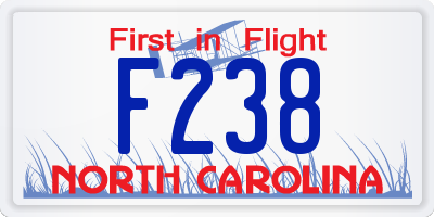 NC license plate F238