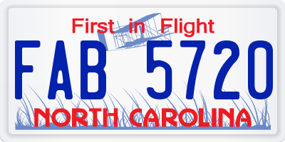 NC license plate FAB5720