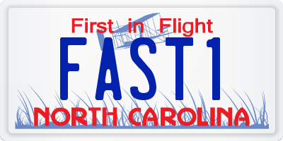 NC license plate FAST1