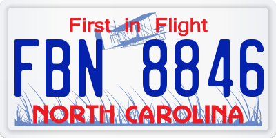 NC license plate FBN8846