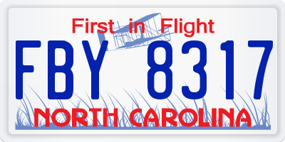 NC license plate FBY8317