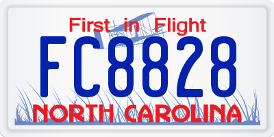 NC license plate FC8828