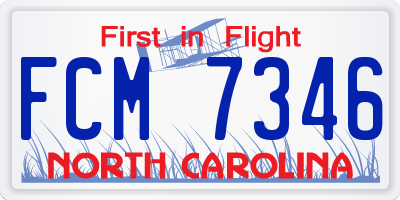 NC license plate FCM7346