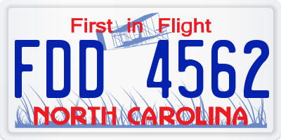 NC license plate FDD4562