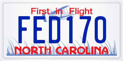NC license plate FED170
