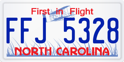 NC license plate FFJ5328