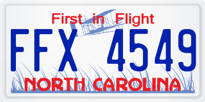 NC license plate FFX4549