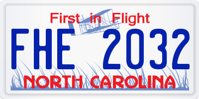 NC license plate FHE2032