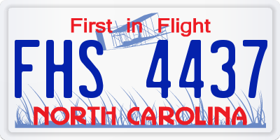 NC license plate FHS4437