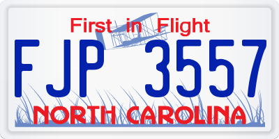 NC license plate FJP3557