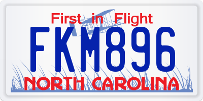 NC license plate FKM896