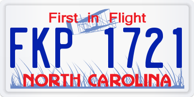 NC license plate FKP1721