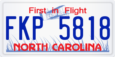 NC license plate FKP5818