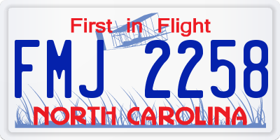 NC license plate FMJ2258