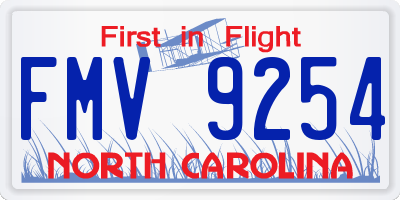 NC license plate FMV9254