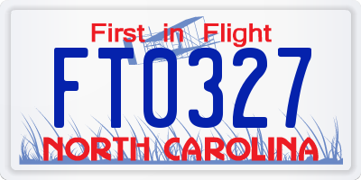 NC license plate FT0327