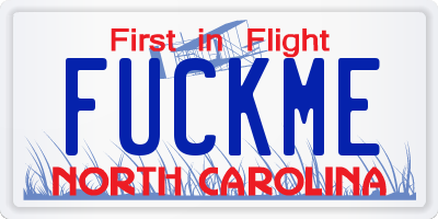 NC license plate FUCKME