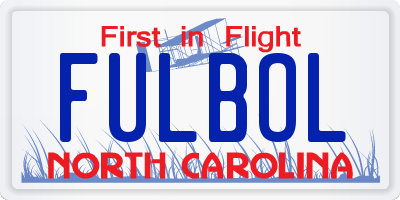 NC license plate FULBOL