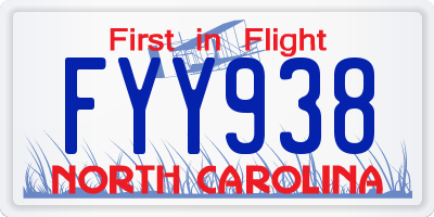 NC license plate FYY938