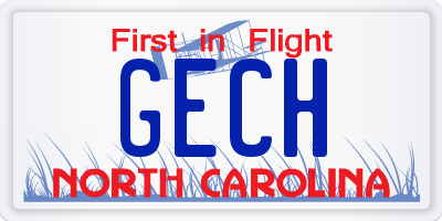 NC license plate GECH