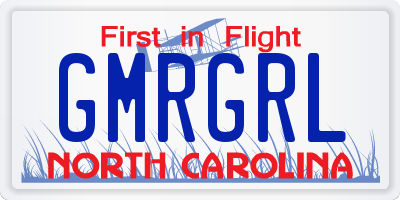 NC license plate GMRGRL