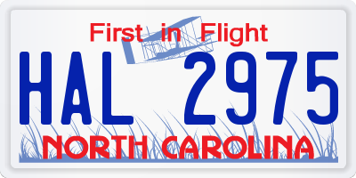 NC license plate HAL2975