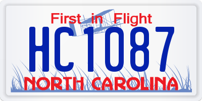 NC license plate HC1087