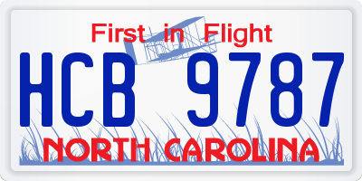 NC license plate HCB9787