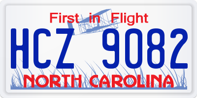 NC license plate HCZ9082