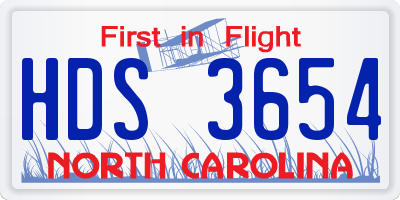 NC license plate HDS3654