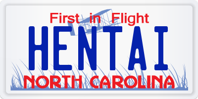 NC license plate HENTAI