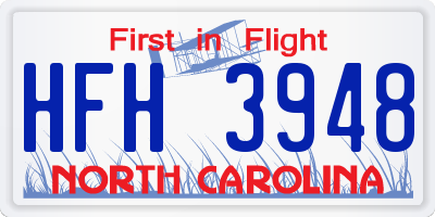 NC license plate HFH3948