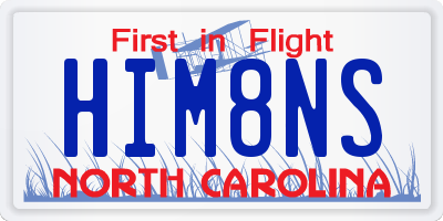 NC license plate HIM8NS