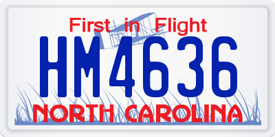 NC license plate HM4636