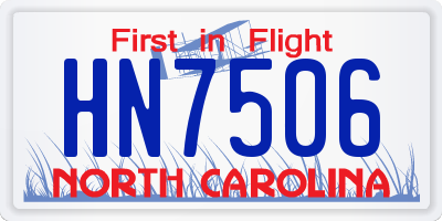 NC license plate HN7506