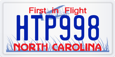 NC license plate HTP998