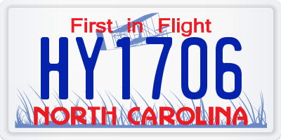 NC license plate HY1706