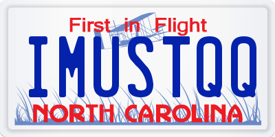NC license plate IMUSTQQ