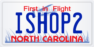 NC license plate ISHOP2