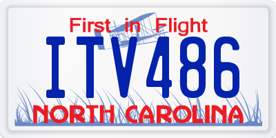 NC license plate ITV486