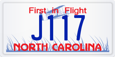 NC license plate J117