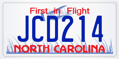 NC license plate JCD214